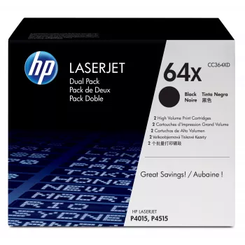 HP 64X 2 iepakojums Augstas Ienesības Melnas Oriģinālas LaserJet Tonera Kasetnes