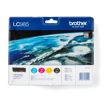 Brother LC985VALBPDR tintes kasetne 4 gab. Oriģināls Melna, Ciāna, Fuksīna, Dzeltena