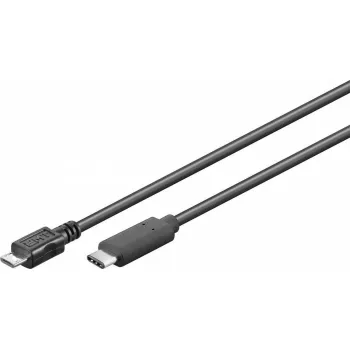 Goobay USB kabelis USB 2.0 1 m Micro-USB B USB C melns