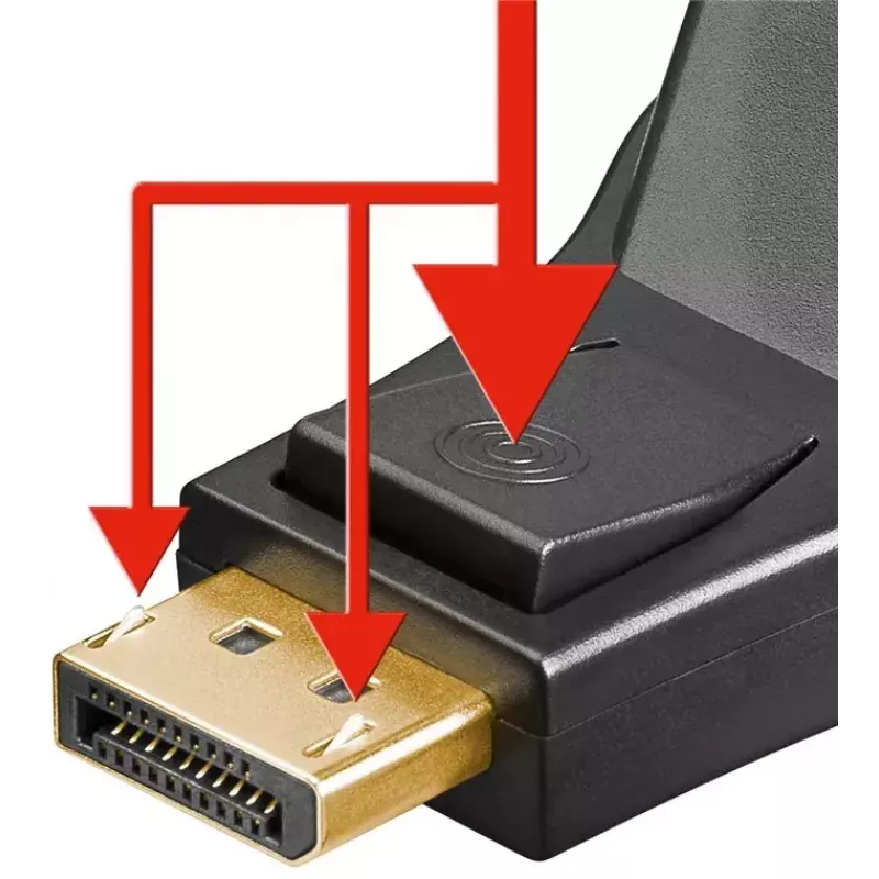 Goobay DisplayPort/DVI-D adapteris 1.1 ar zeltītiem kontaktiem Melns