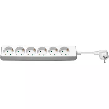 Goobay 6-vietīgs elektrības pagarinātājs 1,5 m balts 6 maiņstrāvas rozetes 3500 W