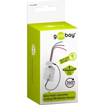 Goobay balts PIR sensors uzstādīšanai griestos, 360° noteikšana, 6 m diapazons, iekštelpām