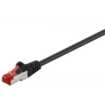 komutācijas kabelis Goobay CAT 6 S/FTP PiMF Melns 0.25m