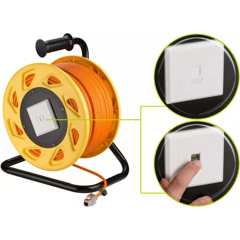 tīkla kabelis Goobay Portable RJ45 50m Cat7a oranža