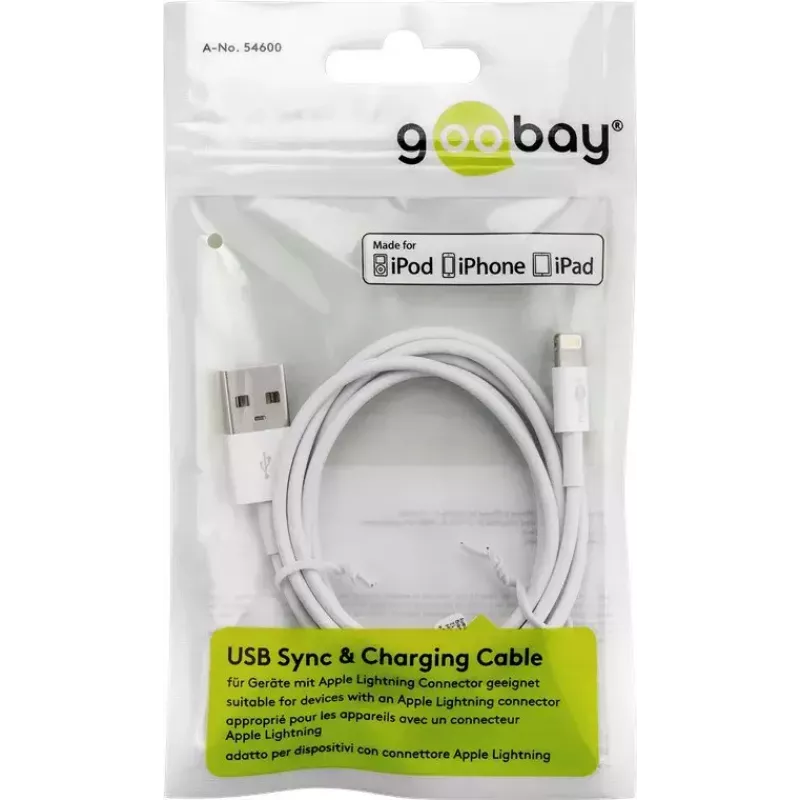 Goobay Lightning USB lādēšanas un sinhronizācijas kabelis 0,5 m Lightning USB A CE MFi