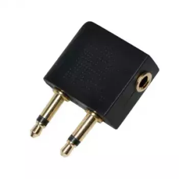 savienotāju adapteris LOGILINK CA1089 — 2×3,5 mm uz 1×3,5 mm, ar zeltītiem kontaktiem, melns