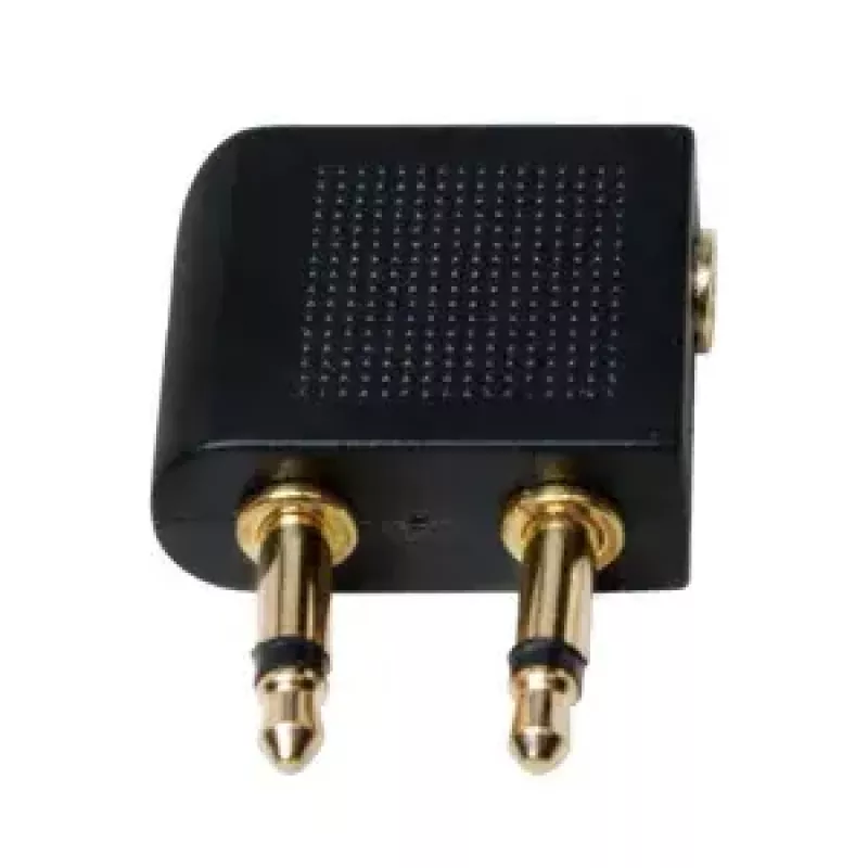 savienotāju adapteris LOGILINK CA1089 — 2×3,5 mm uz 1×3,5 mm, ar zeltītiem kontaktiem, melns