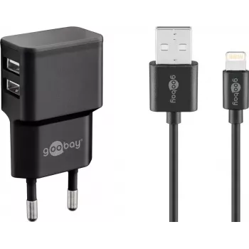 Lādētāja komplekts iekštelpām Goobay Dual Apple Lightning 44995