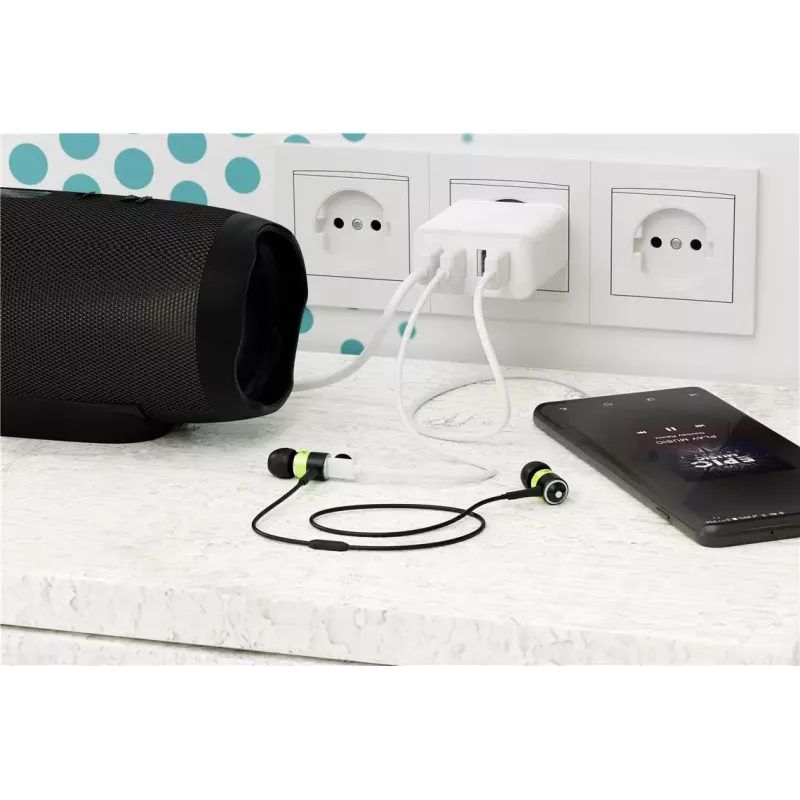 Iekštelpu lādētājs Wentronic 44962 universāls balts 4 USB pieslēgvietas 5V