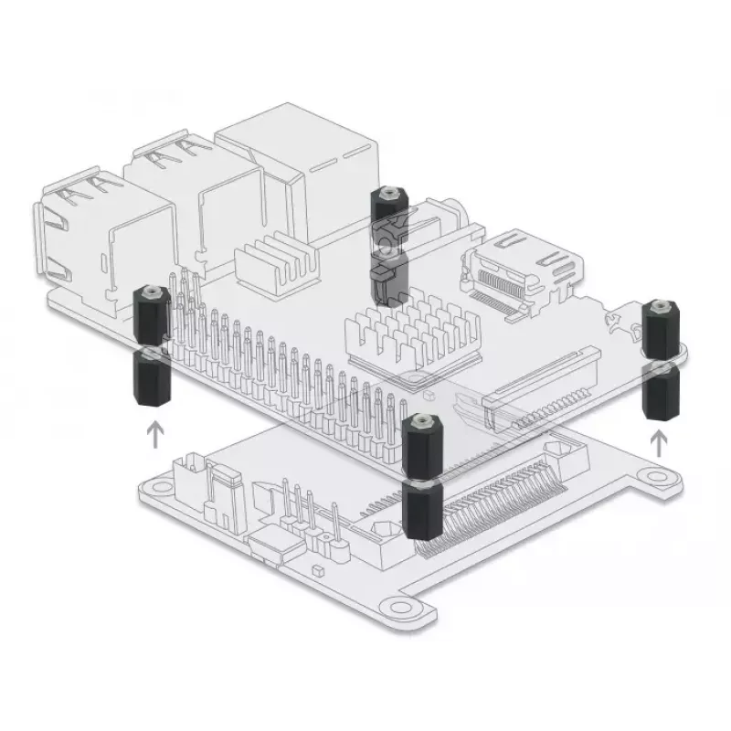 Starplikas M2.5 sešstūra iekšpuse 10 mm melnas 4 gab. DeLOCK 60243