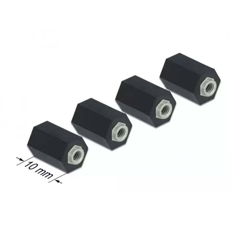 Starplikas M2.5 sešstūra iekšpuse 10 mm melnas 4 gab. DeLOCK 60243