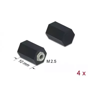 Starplikas M2.5 sešstūra iekšpuse 10 mm melnas 4 gab. DeLOCK 60243
