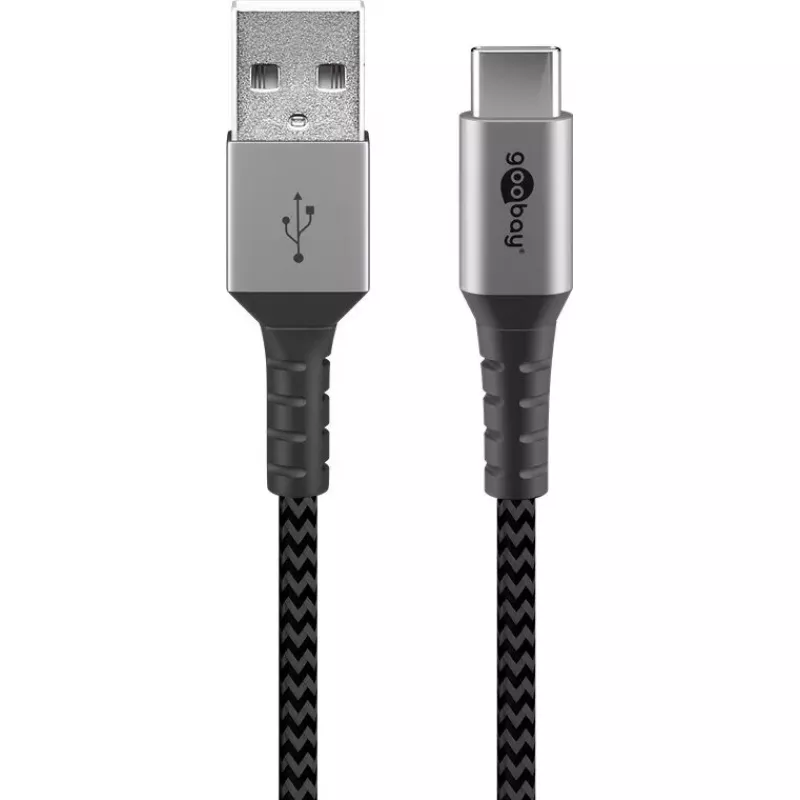 USB kabelis Wentronic 49295 USB 2.0 0.5 m USB C USB A melns pelēks