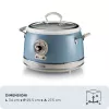 Ariete 2904 Rīsu plīts - Elektriskā rīsu plīts ar keramikas bļodu - Pašgatavots suši - Multivārs - Vintage līnija - 3,5 L - 650 W - Zila