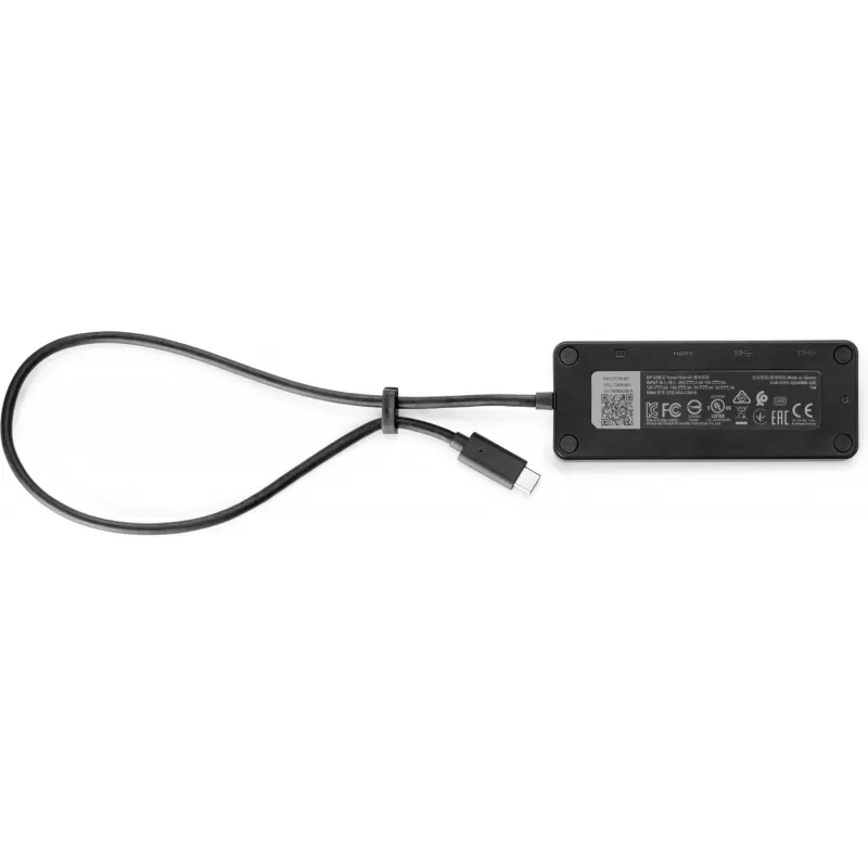 HP USB-C Travel Hub G2, vadu, USB 3.2 Gen 1 (3.1 Gen 1) Type-C, melns, Ķīna, Windows 10, 107 mm