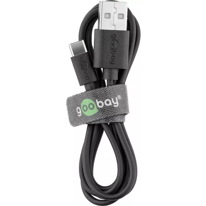 Charger Set Goobay USB-C 5W ar kabelis 1m Melns
