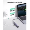 Ugreen 10919 klēpjdatora dokstacija/porta replikators, vadu, USB 3.2 Gen 1 (3.1 Gen 1) Type-C, pelēks