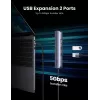 Ugreen 10919 klēpjdatora dokstacija/porta replikators, vadu, USB 3.2 Gen 1 (3.1 Gen 1) Type-C, pelēks