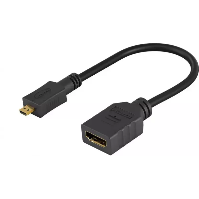 HDMI kabelis Wentronic 58683 0,15 m D tipa Micro uz A tipa parasts melns
