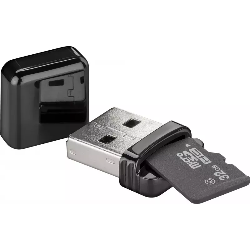Karšu lasītājs GOOBAY USB-A 2.0 MicroSD, 480 Mbit/s, melns