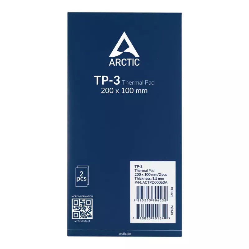 ARCTIC TP-3 Premium veiktspējas termopaliktnis 200 x 100 mm, 1,5 mm