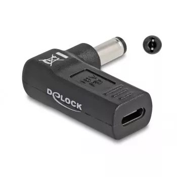 DeLOCK Adapter USB Type-C female to 5.5 x 2.1 mm male 90° leņķveida