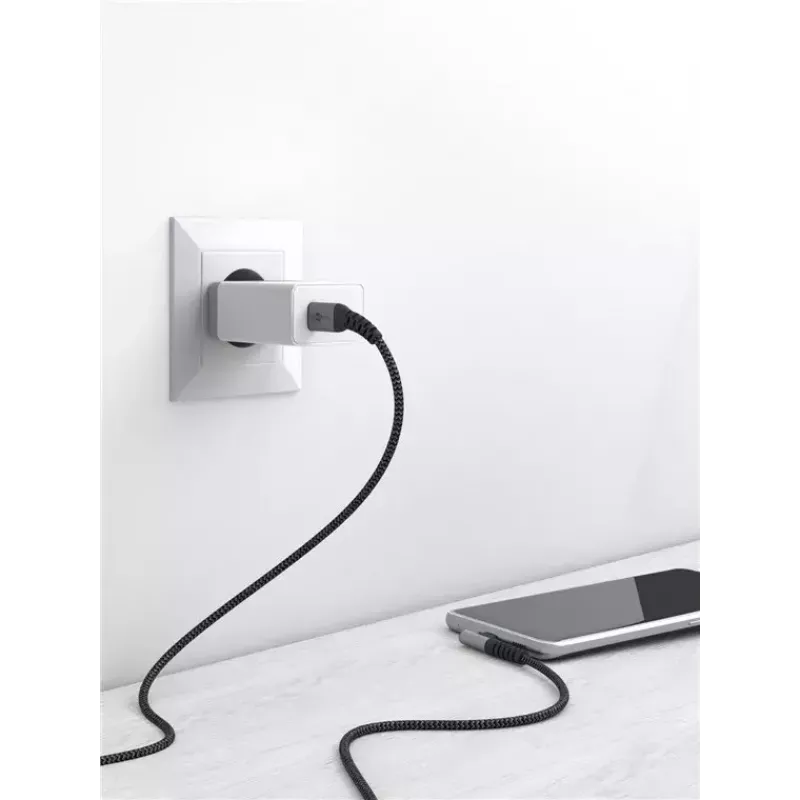 Goobay USB kabelis USB 2.0 2m USB C melns pelēks