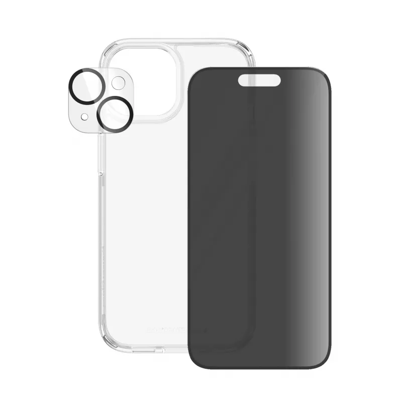 PanzerGlass ® Privacy 3-in-1 Pack iPhone 15 Triecienizturīgs Rūdītais Stikls