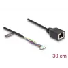 Tīkla kabelis DeLOCK 88007 RJ45 uz 4pin 6pin Cat5e 0.3m Melns
