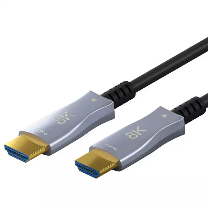 HDMI kabelis GOOBAY 65558 — 10 m, HDMI Type A vīrišķais–vīrišķais, 48 Gbit/s, apzeltīti kontakti, ARC, 3D, melns/pelēks