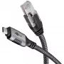Goobay dzimuma maiņas adapteris USB C uz RJ-45 10m Melns Sudrabains