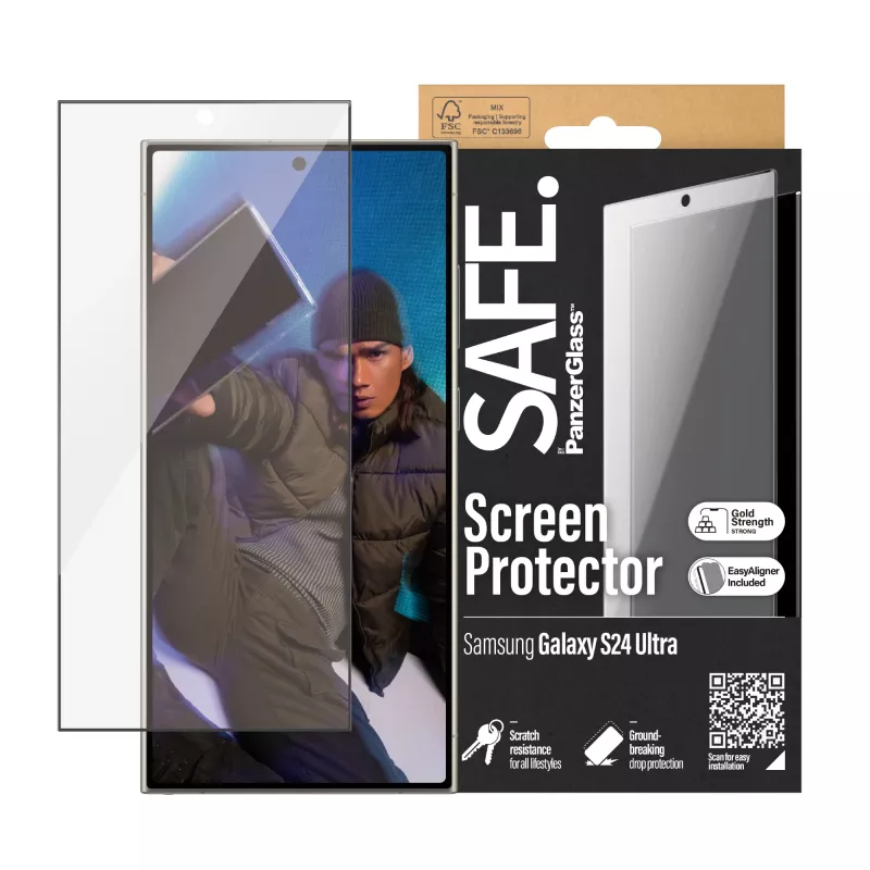 PanzerGlass SAFE. by ® Ekrāna aizsargplēve Samsung Galaxy S24 Ultra | Ultra-Wide Fit ar EasyAligner