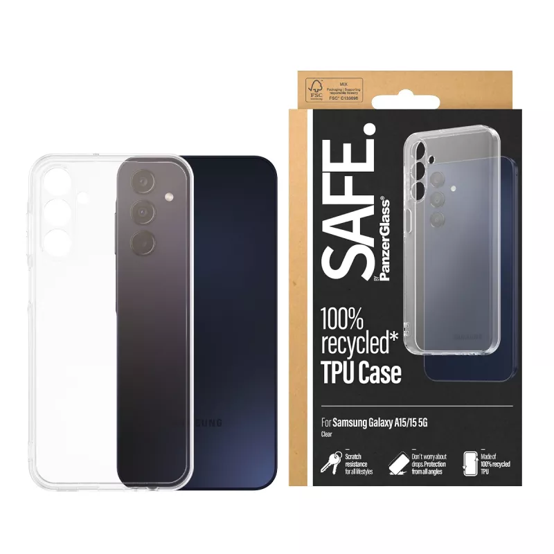 PanzerGlass SAFE. by ® TPU maciņš Samsung Galaxy A15 | A15 5G | Caurspīdīgs