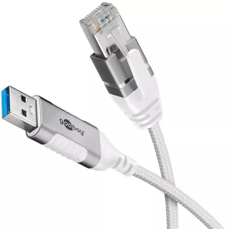 Tīkla kabelis Goobay 74384 USB 3.0 A tipa RJ45 15m balts