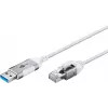 Goobay 74382 kabeļa savienotāja pārveidotāja kabelis USB 3.0 Type A RJ45 balts 7,5 m
