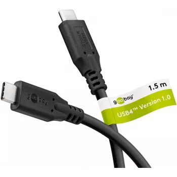 USB kabelis Goobay 74196 USB4 Gen 2x2 1,5m USB C Melns