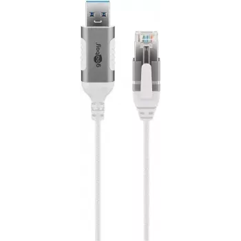 Tīkla kabelis Goobay 74380 USB 3.0 Type A RJ45 3m Balts