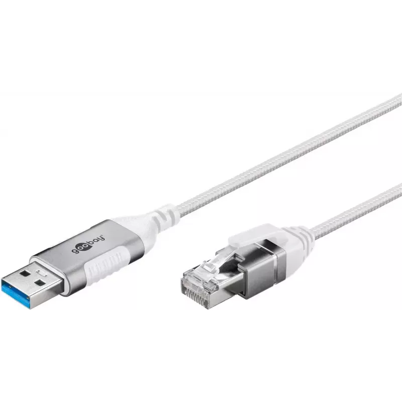 Goobay 74378 savienotāju adapteris USB 3.0 Type A uz RJ45 1,5 m balts