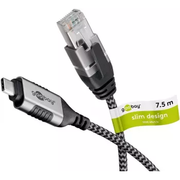 Goobay 74406 Kabeļa dzimuma maiņas adapteris USB 3.1 Type A RJ45 7.5m