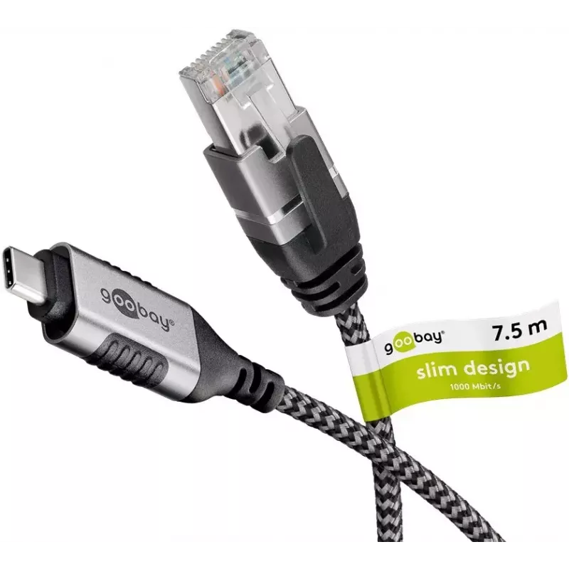 Goobay 74406 Kabeļa dzimuma maiņas adapteris USB 3.1 Type A RJ45 7.5m
