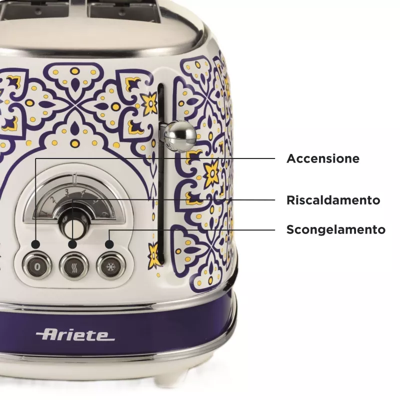 Ariete 0155/0C Tosteris 2 šķēlītēm 815 W Zils Daudzkrāsains