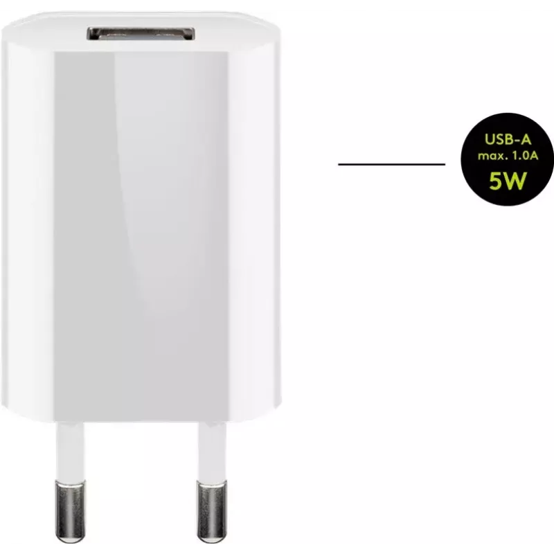 Lādētāja komplekts Goobay 5 W Apple Lightning iekštelpām maiņstrāvas mobilajam tālrunim