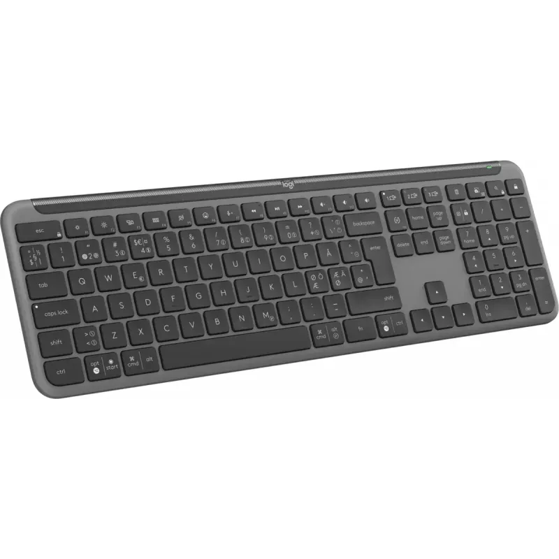 Logitech K950 Signature plāns tastatūra birojam RF bezvadu Bluetooth QWERTY dāņu somu ziemeļvalstu zviedru grafīta