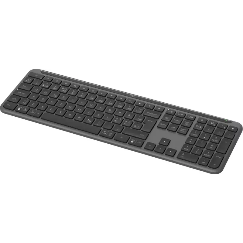 Logitech K950 Signature plāns tastatūra birojam RF bezvadu Bluetooth QWERTY dāņu somu ziemeļvalstu zviedru grafīta
