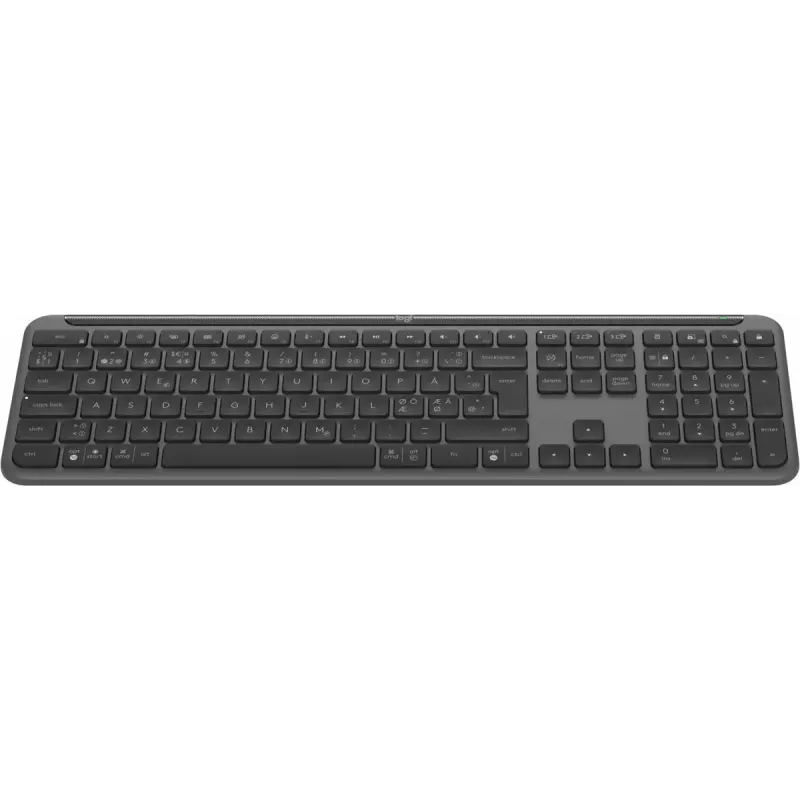 Logitech K950 Signature plāns tastatūra birojam RF bezvadu Bluetooth QWERTY dāņu somu ziemeļvalstu zviedru grafīta