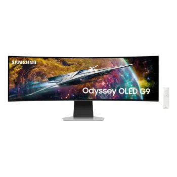 Samsung G95SC datora monitors 124,5 cm (49 colli) 5120 x 1440 pikseļi Dual QHD OLED Sudrabs