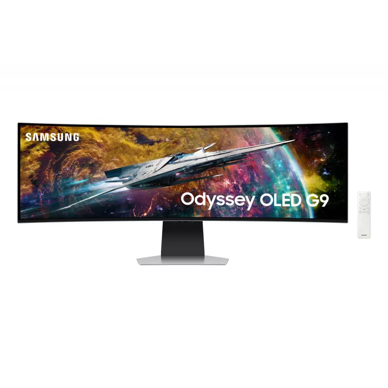 Samsung G95SC datora monitors 124,5 cm (49 colli) 5120 x 1440 pikseļi Dual QHD OLED Sudrabs