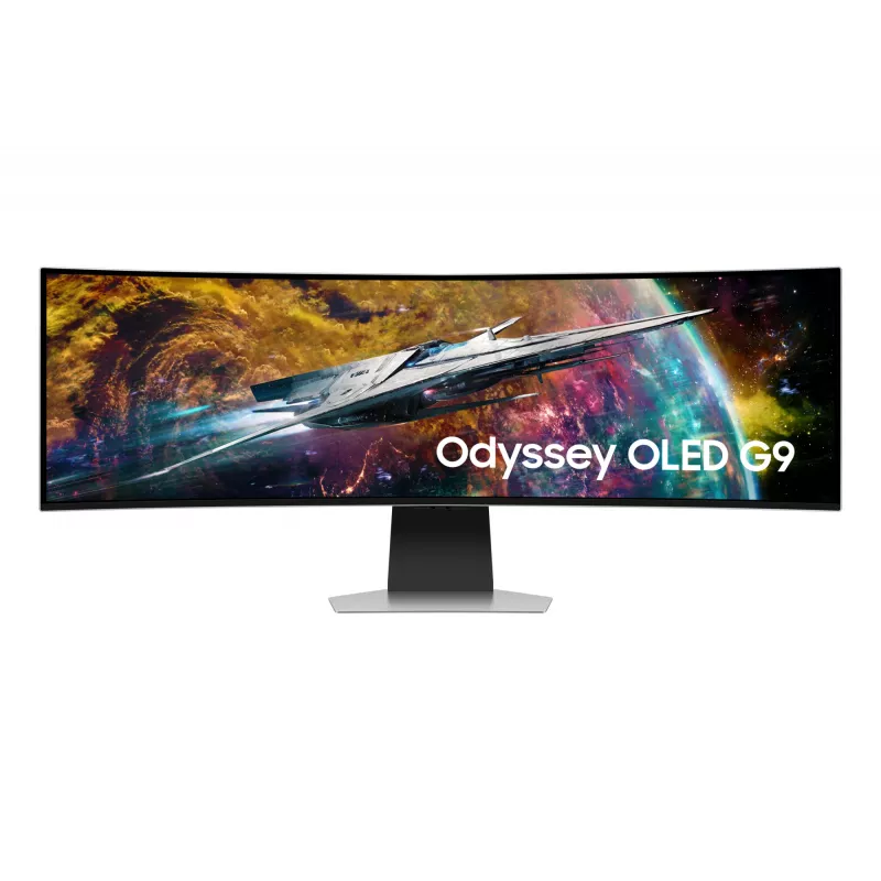 Samsung G95SC datora monitors 124,5 cm (49 colli) 5120 x 1440 pikseļi Dual QHD OLED Sudrabs