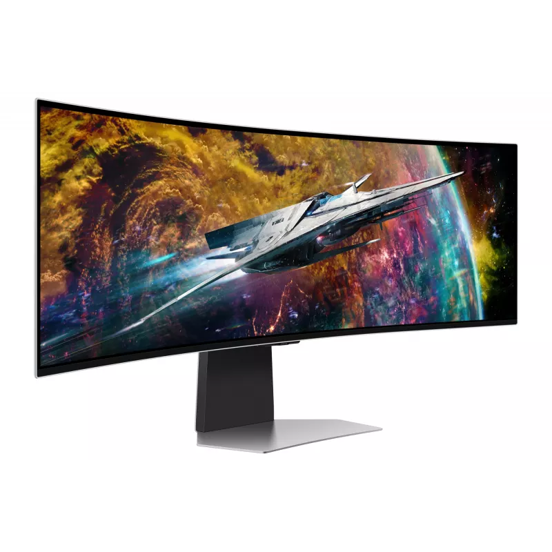 Samsung G95SC datora monitors 124,5 cm (49 colli) 5120 x 1440 pikseļi Dual QHD OLED Sudrabs