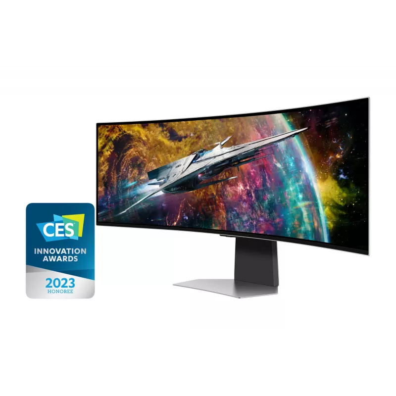 Samsung G95SC datora monitors 124,5 cm (49 colli) 5120 x 1440 pikseļi Dual QHD OLED Sudrabs